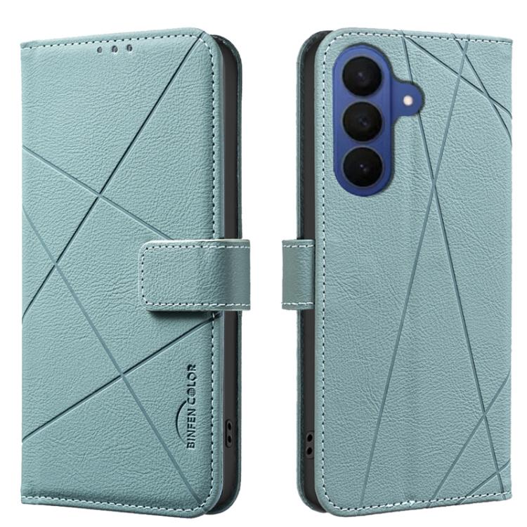

For Samsung Galaxy S26 Pro 5G Geometric Pattern RFID Leather Phone Case(Green)