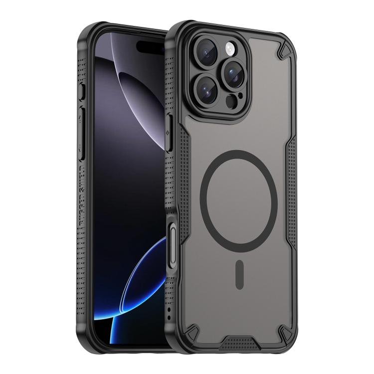 

For iPhone 16 Pro Max Armor Glaze MagSafe Magnetic Phone Case(Black)