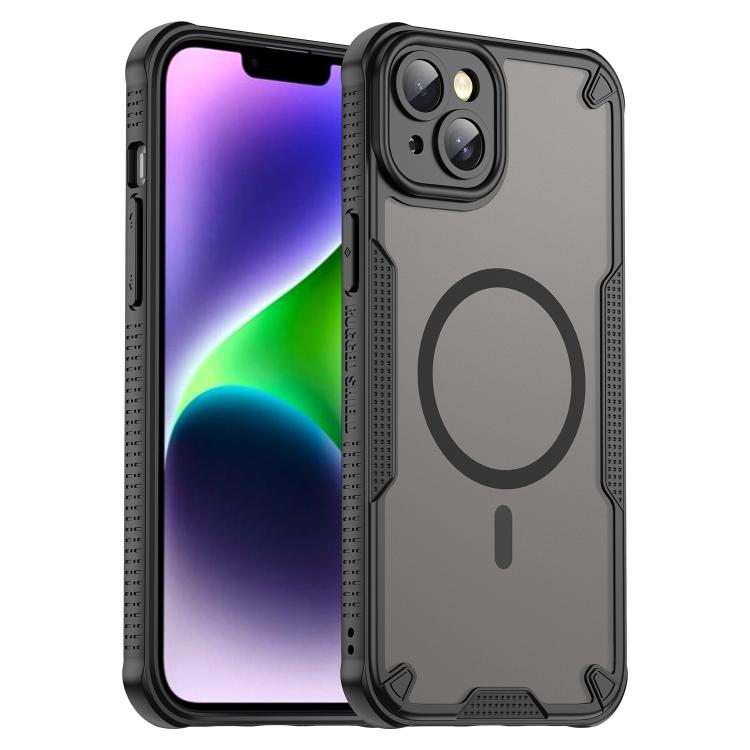 

For iPhone 14 Plus Armor Glaze MagSafe Magnetic Phone Case(Black)