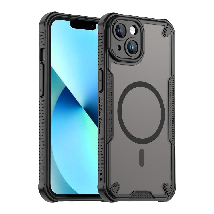 

For iPhone 13 Armor Glaze MagSafe Magnetic Phone Case(Black)