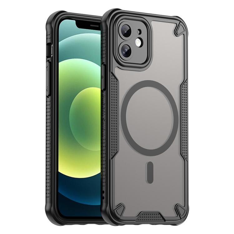 

For iPhone 12 Armor Glaze MagSafe Magnetic Phone Case(Black)