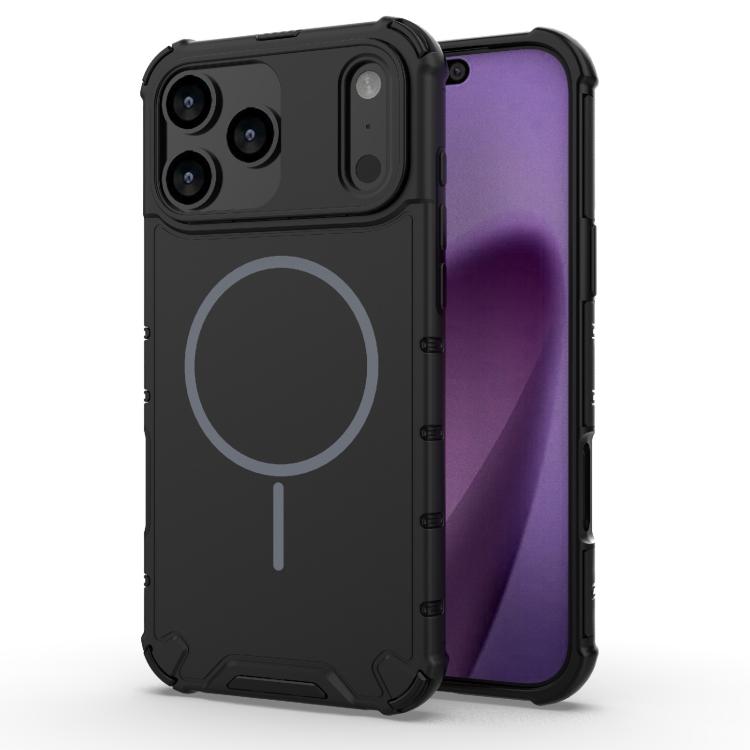 

For iPhone 17 Pro Max Grating Solid Color MagSafe Magnetic Phone Case(Black)