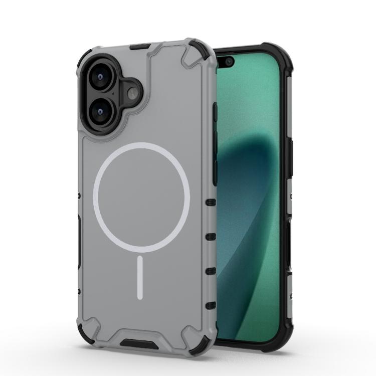 

For iPhone 17 Grating Solid Color MagSafe Magnetic Phone Case(Light Grey)