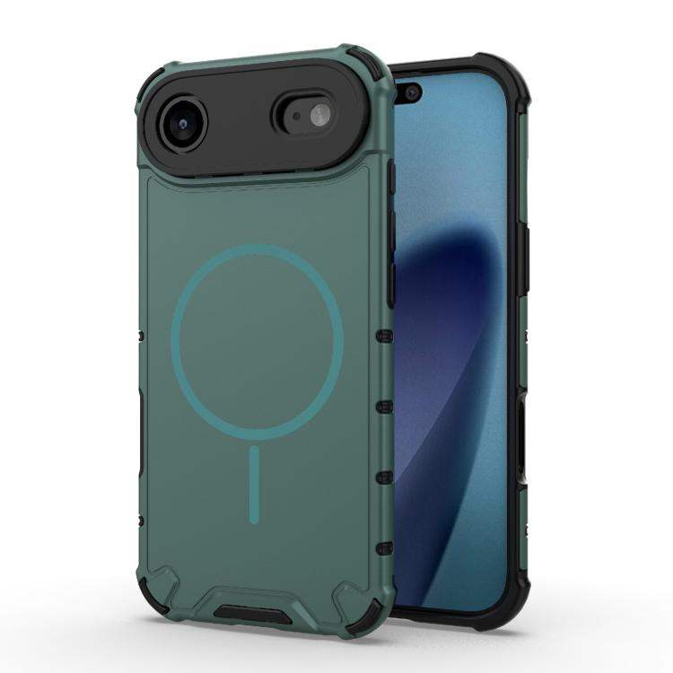 

For iPhone Air Grating Solid Color MagSafe Magnetic Phone Case(Green)