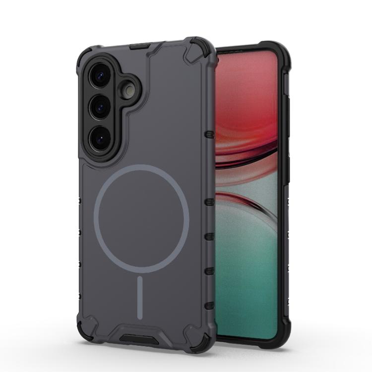 

For Samsung Galaxy S26 5G Grating Solid Color MagSafe Magnetic Phone Case(Dark Grey)