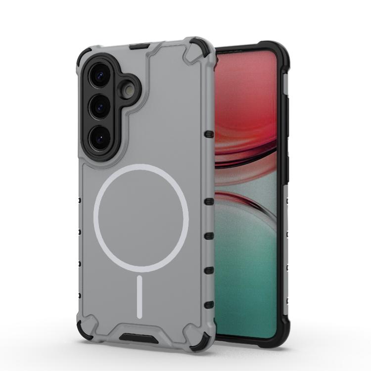 

For Samsung Galaxy S26 5G Grating Solid Color MagSafe Magnetic Phone Case(Light Grey)