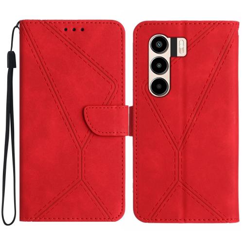 

For itel Power 70 Stitching Embossed Leather Phone Case(Red)