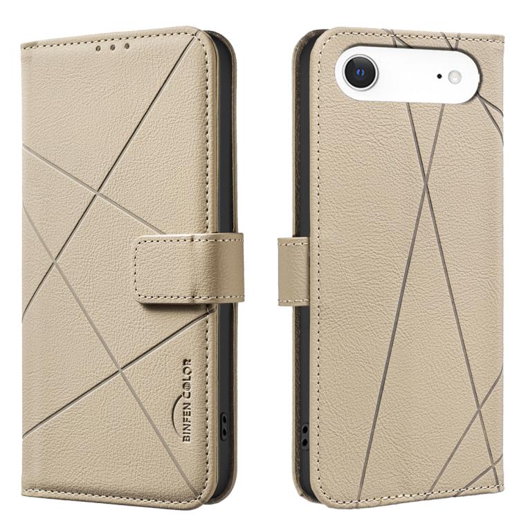 

For iPhone 17 Air Geometric Pattern RFID Leather Phone Case(Beige)
