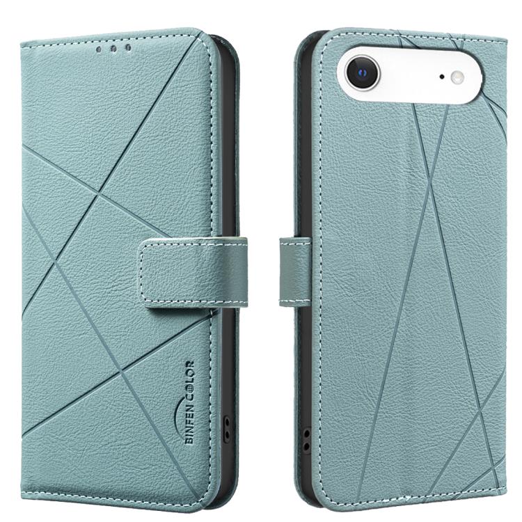 

For iPhone 17 Air Geometric Pattern RFID Leather Phone Case(Green)