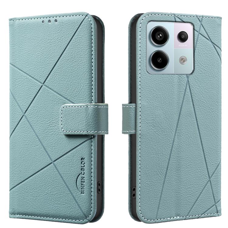 

For Redmi Note 13 Pro 5G Geometric Pattern RFID Leather Phone Case(Green)