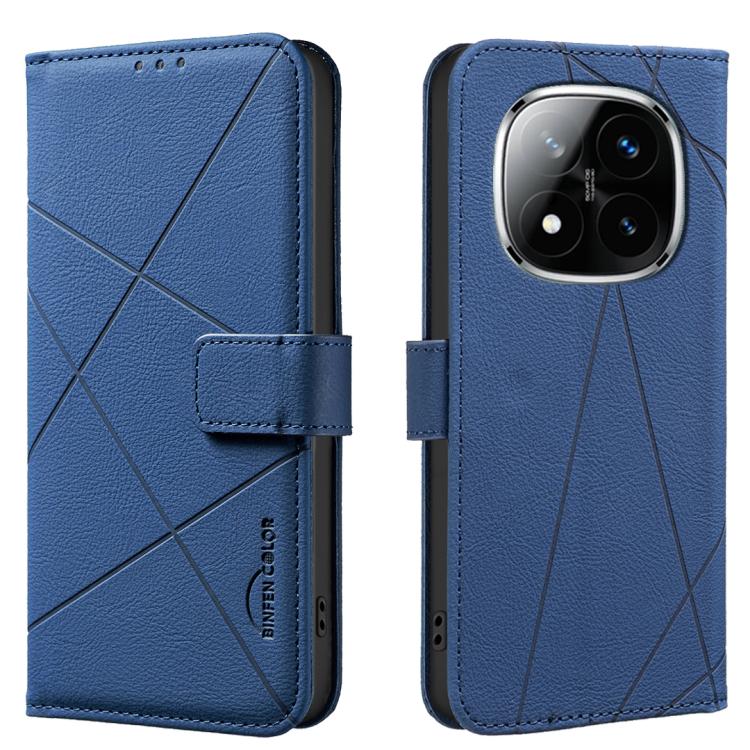 

For Redmi Note 14 Pro 5G / 14 Pro+ 5G Geometric Pattern RFID Leather Phone Case(Blue)