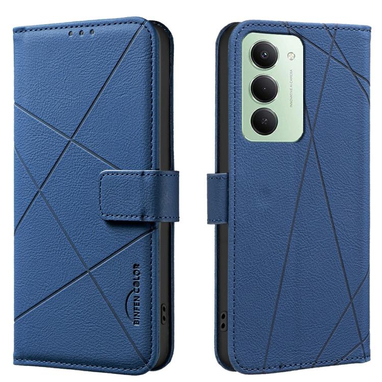 

For Redmi 15 5G Global / 15 4G SEA 169.5mm Geometric Pattern RFID Leather Phone Case(Blue)
