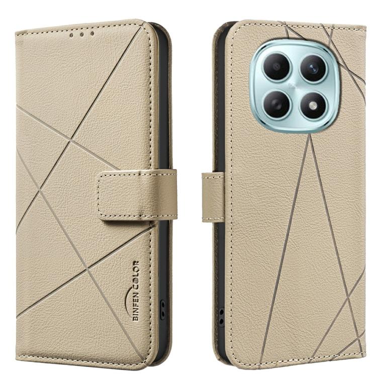 

For Redmi Note 15 Pro 4G Global 163.2mm Geometric Pattern RFID Leather Phone Case(Beige)
