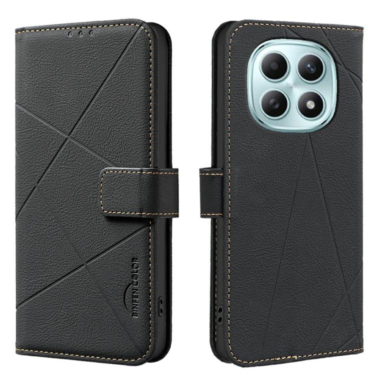 

For Redmi Note 15 Pro 4G Global 165.8mm Geometric Pattern RFID Leather Phone Case(Black)
