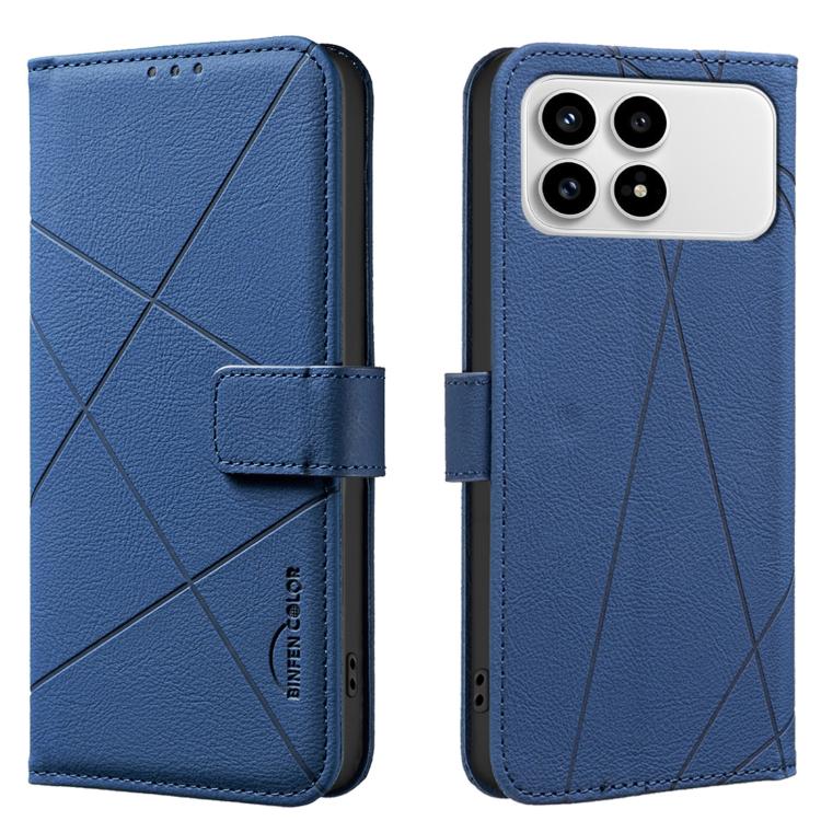 

For Redmi K90/Poco F8 Pro Geometric Pattern RFID Leather Phone Case(Blue)