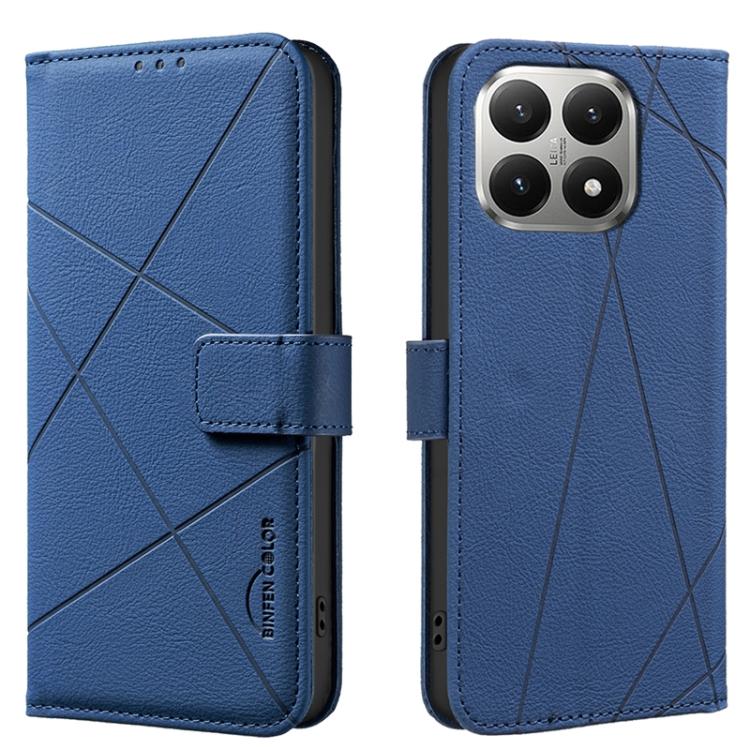 

For Xiaomi 15T 5G Geometric Pattern RFID Leather Phone Case(Blue)