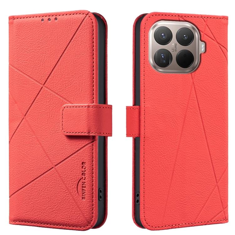 

For Xiaomi 15T Pro 5G Geometric Pattern RFID Leather Phone Case(Red)