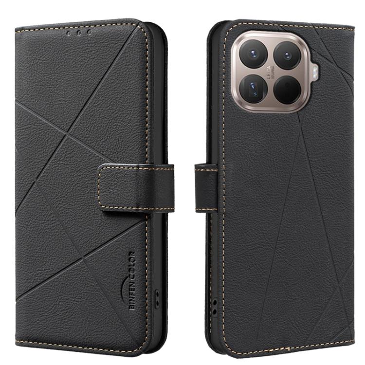 

For Xiaomi 15T Pro 5G Geometric Pattern RFID Leather Phone Case(Black)