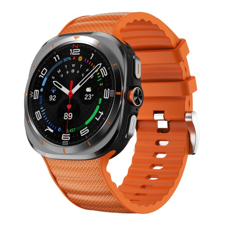 

For Samsung Galaxy Watch Ultra 47mm / Ultra 2025 Solid Color Sports Silicone Watch Band(Orange)
