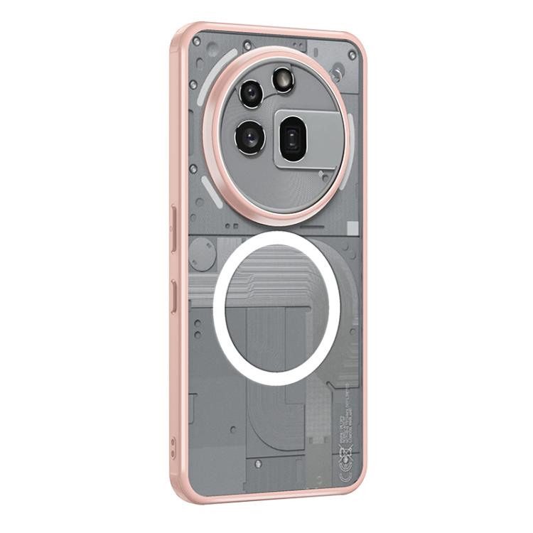 

For Nothing Phone 3a MagSafe Armor Clear TPU Hybrid PC Phone Case(Pink)