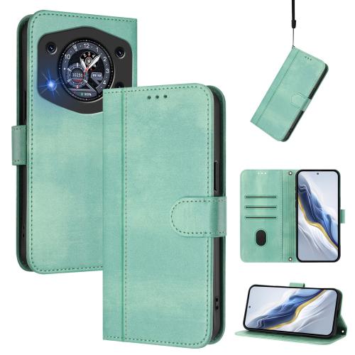 

For Cubot A30 Line Splicing Buckle Retro Leather Phone Case(Mint Green)