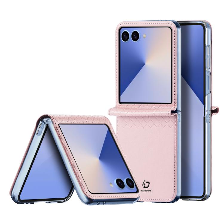 

For Samsung Galaxy Z Flip7 5G DUX DUCIS Bril Series PU + TPU Phone Case(Pink)