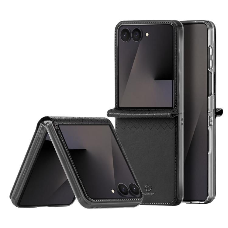 For Galaxy Z Flip8 5G DUX DUCIS Bril Series PU + TPU Phone Case(Black)