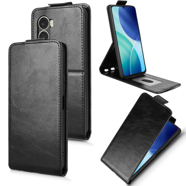 

For itel A100 4G Magnetic Vertical Flip Leather Phone Case with Buckle(Black)