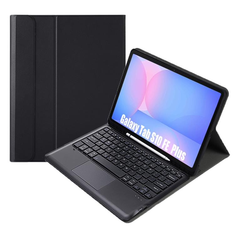 

For Samsung Galaxy Tab S10 FE+ A820B-A Touch Pad Detachable Bluetooth Keyboard Leather Tablet Case(Black)
