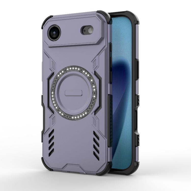 

For iPhone 17 Air Butterfly Armor MagSafe Magnetic Ring Shockproof Phone Case(Purple)