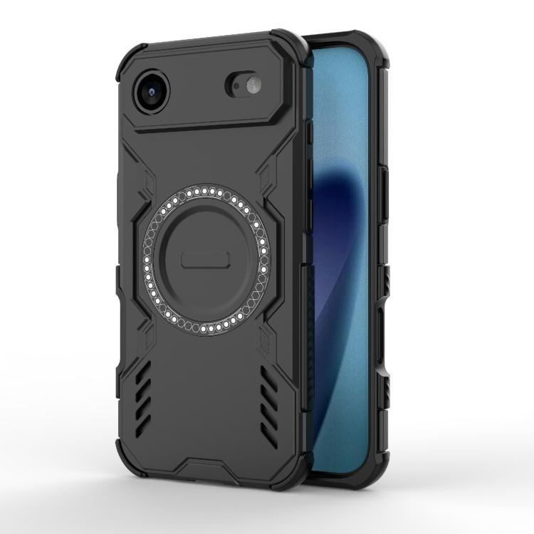 

For iPhone 17 Air Butterfly Armor MagSafe Magnetic Ring Shockproof Phone Case(Black)
