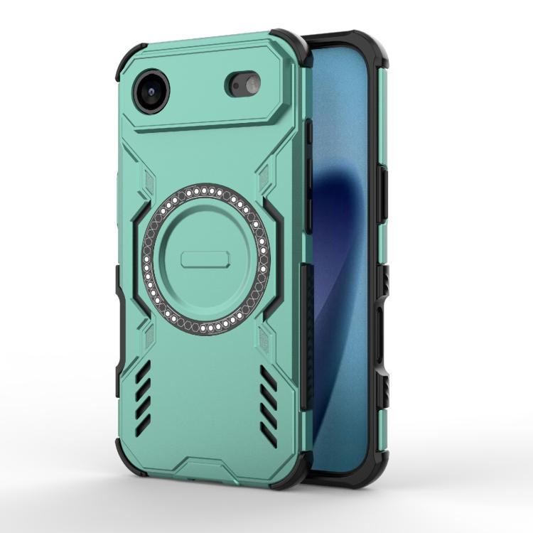 

For iPhone 17 Air Butterfly Armor MagSafe Magnetic Ring Shockproof Phone Case(Light Green)