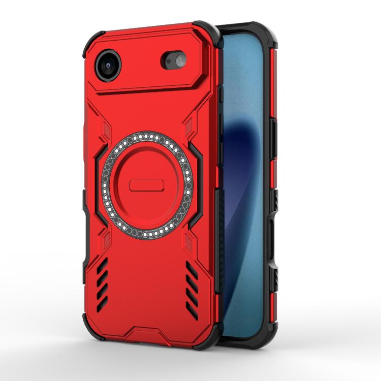 

For iPhone 17 Air Butterfly Armor MagSafe Magnetic Ring Shockproof Phone Case(Red)