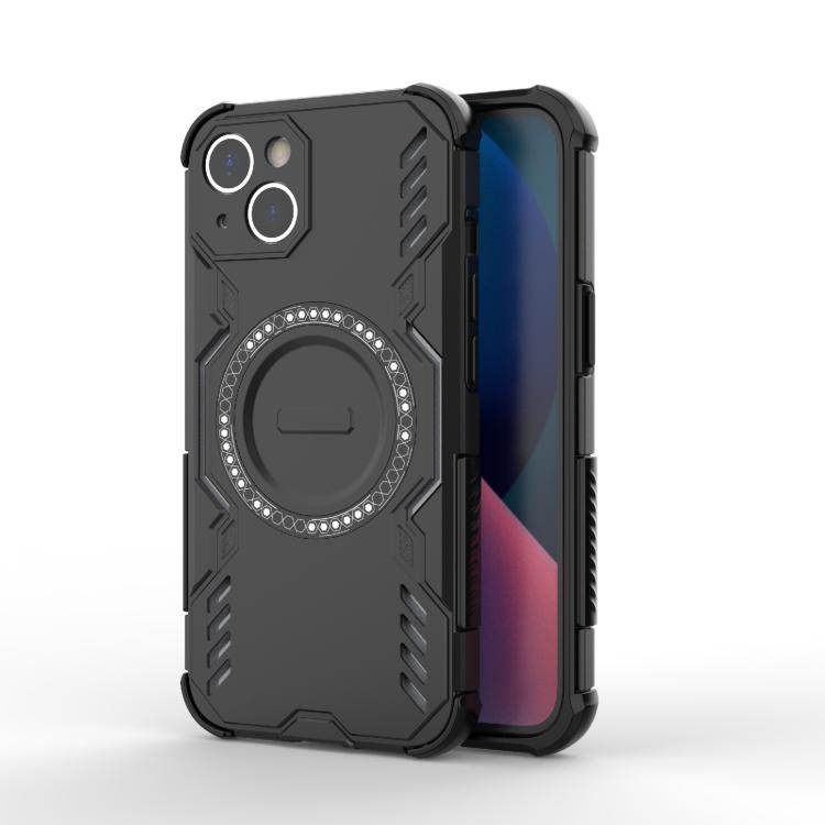 

For iPhone 13 Butterfly Armor MagSafe Magnetic Ring Shockproof Phone Case(Black)