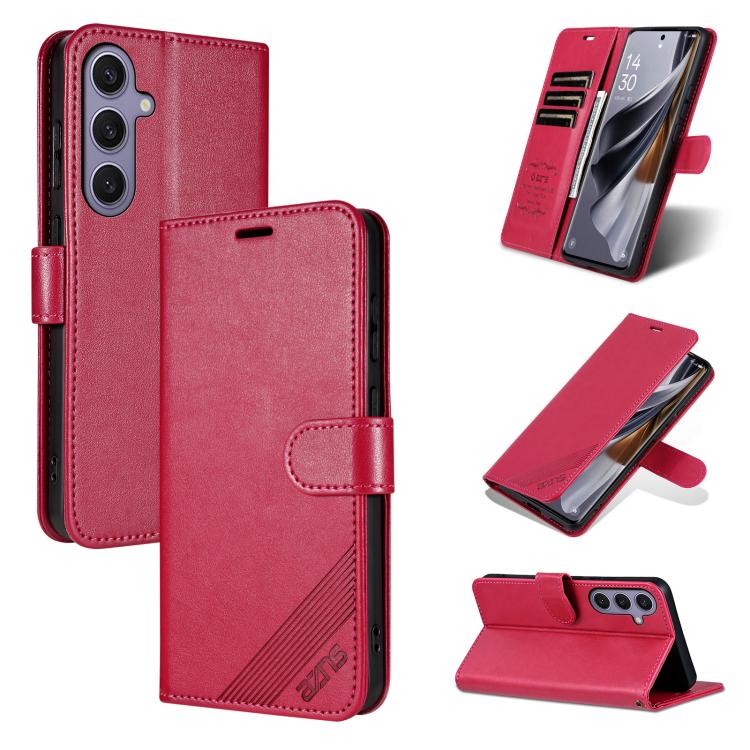

For Samsung Galaxy S23 FE 5G AZNS Sheepskin Texture Flip Leather Phone Case(Red)