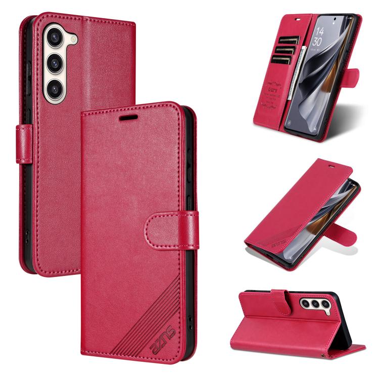 

For Samsung Galaxy S23+ 5G AZNS Sheepskin Texture Flip Leather Phone Case(Red)