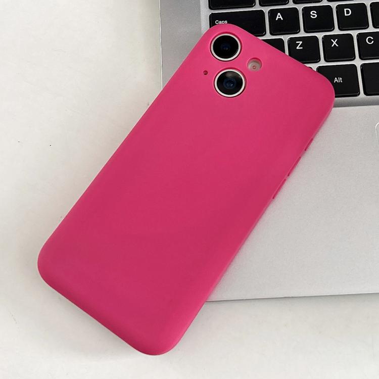 

For iPhone 15 Fine Hole Insert Card Slot TPU Phone Case(Rose Red)