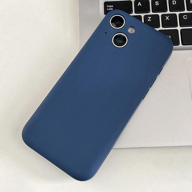 

For iPhone 14 Plus Fine Hole Insert Card Slot TPU Phone Case(Blue)