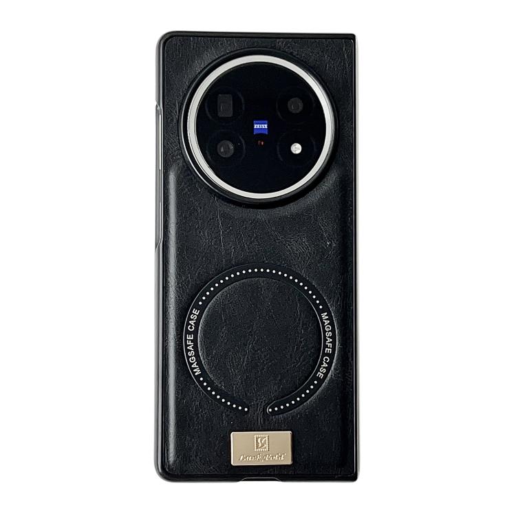 

For vivo X Fold5 Crazy Horse Pattern MagSafe Magnetic Phone Case(Black)