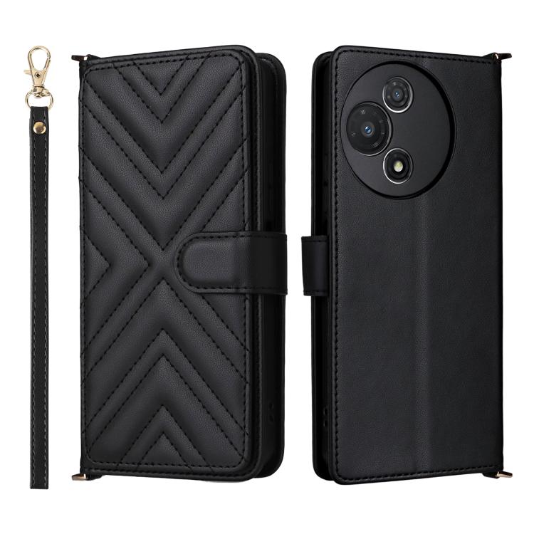 

For TCL 60R 5G / 60 5G Multifunctional 6-Card Slots Leather Phone Case with Wrist Strap(Black)