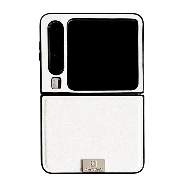 

For Huawei Pura X Morandi Solid Color Leather Texture Phone Case(White)