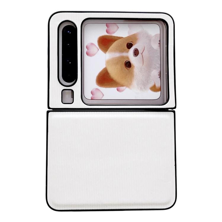 

For Huawei Pura X Vertical Pattern Solid Color Leather Phone Case(White)