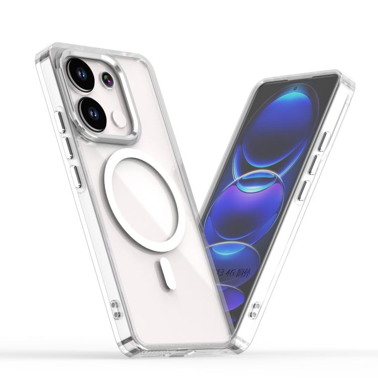 

For Redmi Note 13 4G MagSafe Magnetic Clear Phone Case(White)
