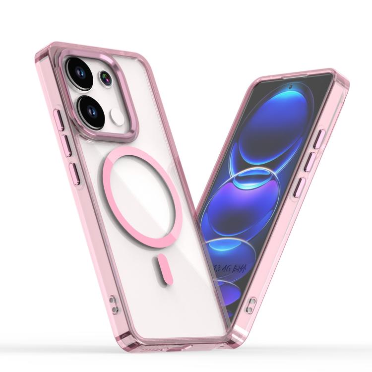 

For Redmi Note 13 4G MagSafe Magnetic Clear Phone Case(Pink)