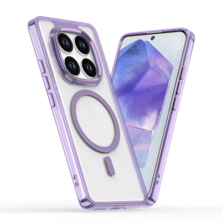

For Redmi Note 14 Pro 5G / 4G Global MagSafe Magnetic Clear Phone Case(Purple)