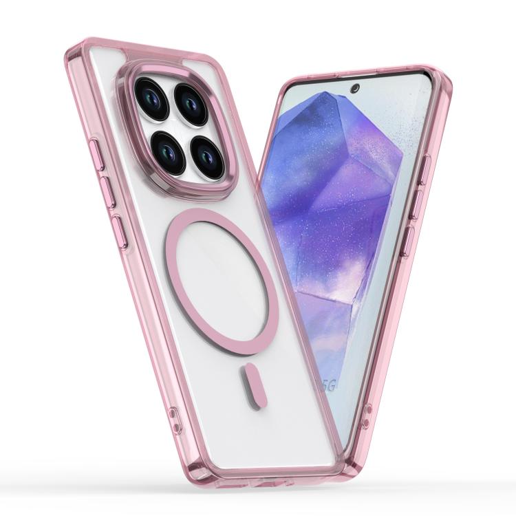 

For Redmi Note 14 Pro 5G / 4G Global MagSafe Magnetic Clear Phone Case(Pink)