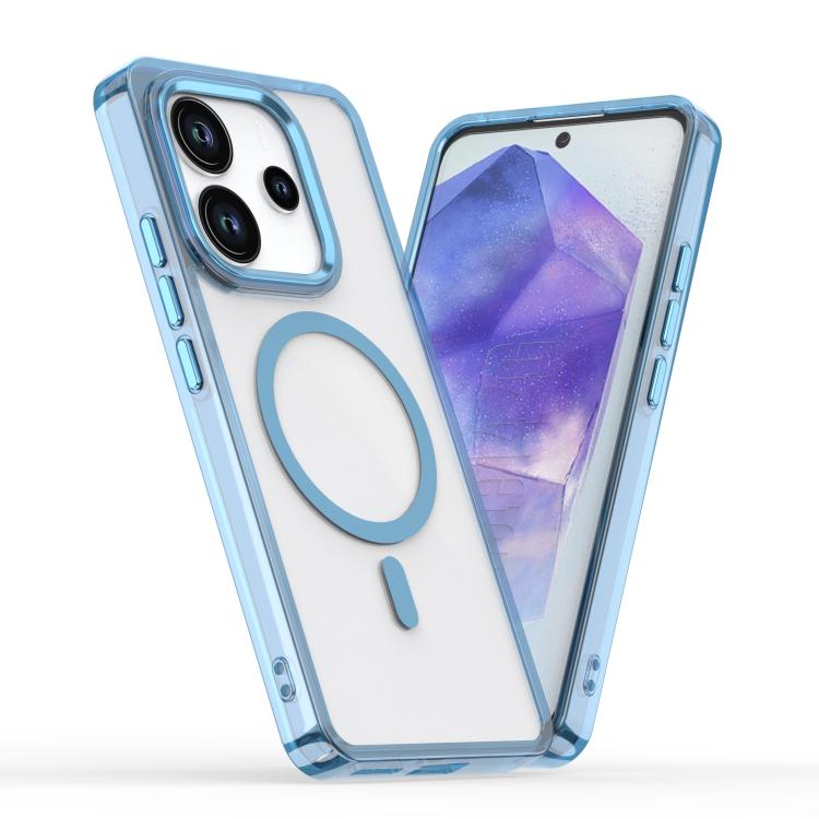 

For Redmi Note 14 4G 163.3mm MagSafe Magnetic Clear Phone Case(Blue)