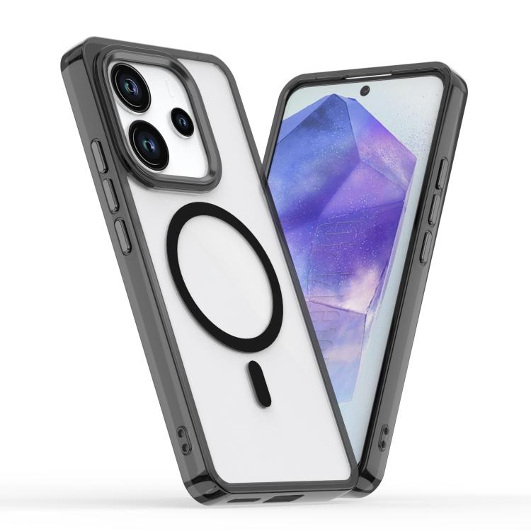 

For Redmi Note 14 4G 163.3mm MagSafe Magnetic Clear Phone Case(Black)