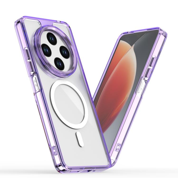 

For Redmi 14C 5G MagSafe Magnetic Clear Phone Case(Purple)