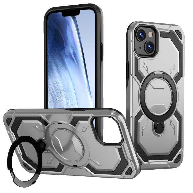 

For iPhone 15 Plus / 14 Plus Cooling MagSafe Holder Phone Case(Silver)